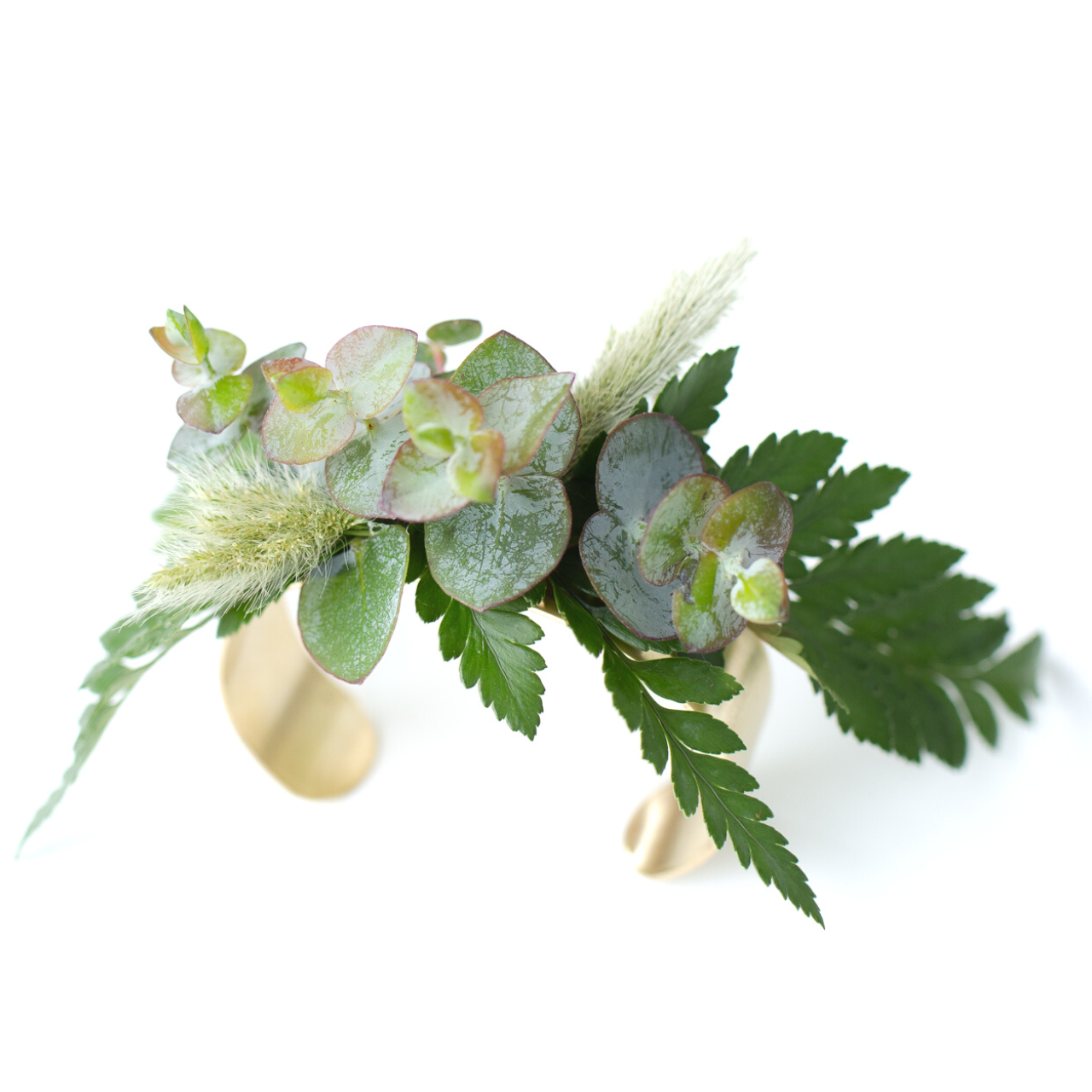 DIY Greenery Corsage - Brass Cuff